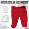 Exxact Sports Proline Youth Integrated Football Pants with 7 Flex Pads, Lightweight Football Practice Pants for Protection (YL, Red) view 4