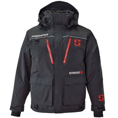 Striker Men's Pr?dat?r Cold Weather Durable Windproof Water-Resistant Breathable Outdoor Ice Fishing Jacket with Sureflote Flotation Technology, Black, XX-Large