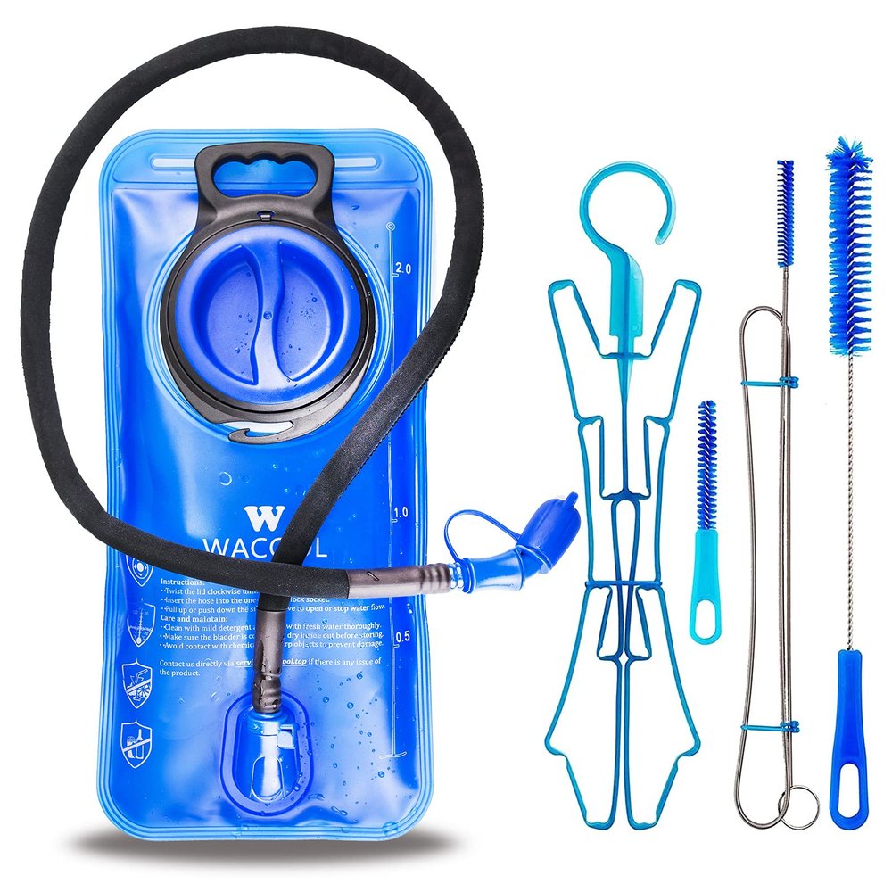 WACOOL 2L 2.5L 3L BPA Free PEVA Hydration Pack Bladder Leak-Proof Water Reservoir (Hydration Bladder With Cleaning Kit, 2L)