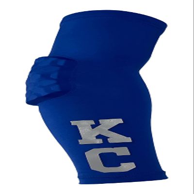 Custom Pick Your Number or Letters Elbow Pad - Moisture Wicking Sports Compression Arm Sleeve (Medium Right Arm, Blue)