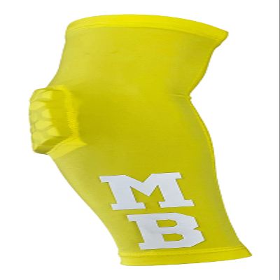 Custom Pick Your Number or Letters Elbow Pad - Moisture Wicking Sports Compression Arm Sleeve (Medium Left Arm, Yellow)