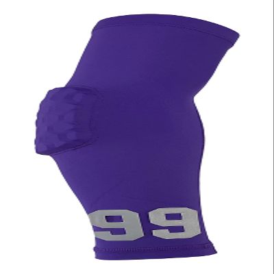 Custom Pick Your Number or Letters Elbow Pad - Moisture Wicking Sports Compression Arm Sleeve (Small Right Arm, Purple)