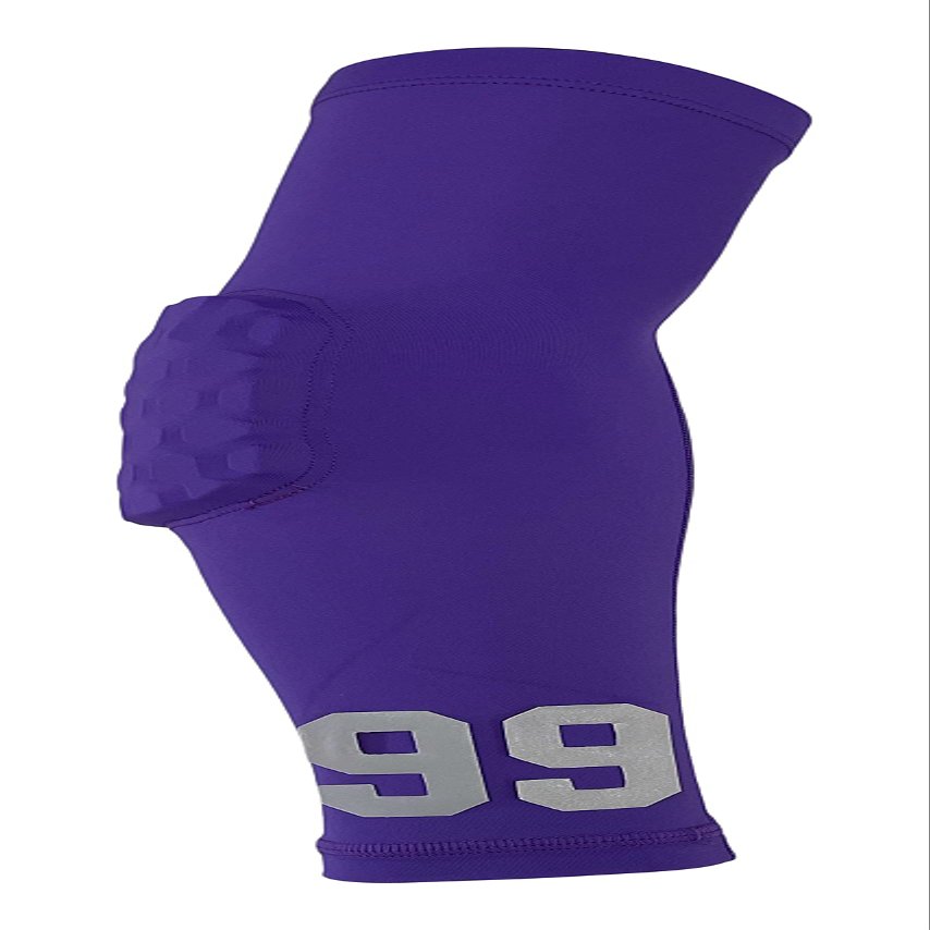 Custom Pick Your Number or Letters Elbow Pad - Moisture Wicking Sports Compression Arm Sleeve (Small Right Arm, Purple)