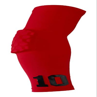 Custom Pick Your Number or Letters Elbow Pad - Moisture Wicking Sports Compression Arm Sleeve (Medium Right Arm, Red)