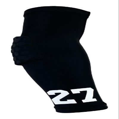 Custom Pick Your Number or Letters Elbow Pad - Moisture Wicking Sports Compression Arm Sleeve (XL Right Arm, Black)
