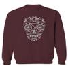 0305. Biker Skull Graphic Biking Mountain Bike Bicycle MTB Rider Men's Crewneck Sweatshirt (Maroon X-Large)