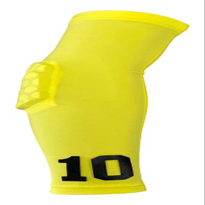 Custom Pick Your Number or Letters Elbow Pad - Moisture Wicking Sports Compression Arm Sleeve (Small Right Arm, Yellow)