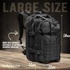 Tru Salute 45L Military Black Tactical Backpack Large Army 3 Day Pack Molle Bug out Bag Rucksack Backpack Military Black view 2