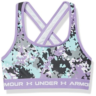 Under Armour Girls' Crossback Mid Printed, Vivid Lilac (560)/Black, Youth X-Large