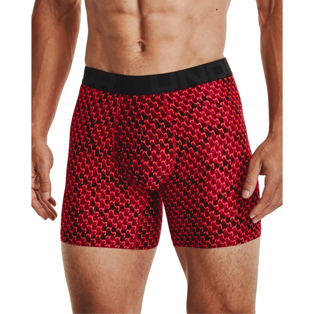 Under Armour Men's Tech 6-inch Novelty Boxerjock 1-Pack, Red (607)/Black, Small