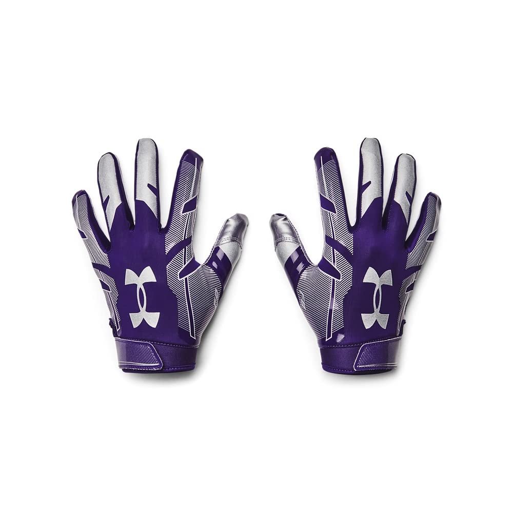 Under Armour Men's F8 Football Gloves , (500) / Purple / Metallic Silver , Small