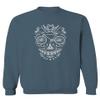 0305. Biker Skull Graphic Biking Mountain Bike Bicycle MTB Rider Men's Crewneck Sweatshirt (Indigo Blue X-Large) view 1