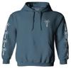 0318. Cool Graphic Surfer Society Summer California Palm Tree Beach Sweatshirt Pullover Hoodie (Indigo Blue, Small) view 1