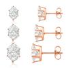 3 Pairs Stud Earrings Set, Hypoallergenic Cubic Zirconia Earrings Oval Shape Earrings Set In Rose Gold Tone Stainless Steel Jewelry Boxed Sets Genuine Cubic Zirconia Earrings view 1