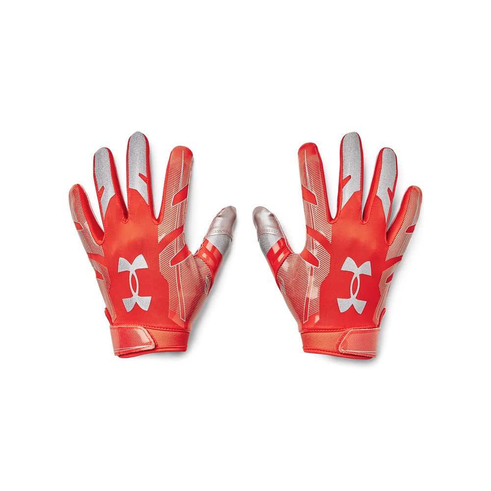 Under Armour Men's F8 Football Gloves , (860) / Dark Orange / Metallic Silver , Large