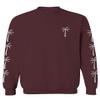 0318. Cool Graphic Surfer Society Summer California Palm Tree Beach Men's Crewneck Sweatshirt (Maroon X-Large)