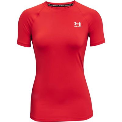 Under Armour Women's HeatGear Compression Short-Sleeve T-Shirt, Red (600)/White, XX-Large