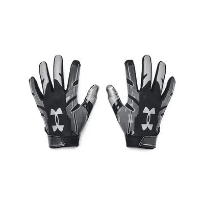 Under Armour Men's F8 Football Gloves , (001) / Black / Metallic Silver , XX-Large