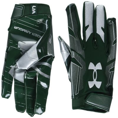 Under Armour Men's F8 Football Gloves , (301) / Forest Green / Metallic Silver , Small