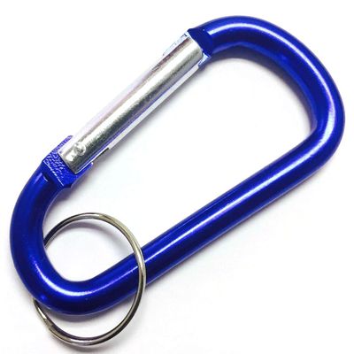 Gadgets Collection 3" Aluminum Carabiner D-Ring Keychain Key Ring Spring Loaded Key Chain Clip Snap Hook (Blue, 100)
