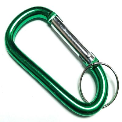 Gadgets Collection 3" Aluminum Carabiner D-Ring Keychain Key Ring Spring Loaded Key Chain Clip Snap Hook (Green, 100)