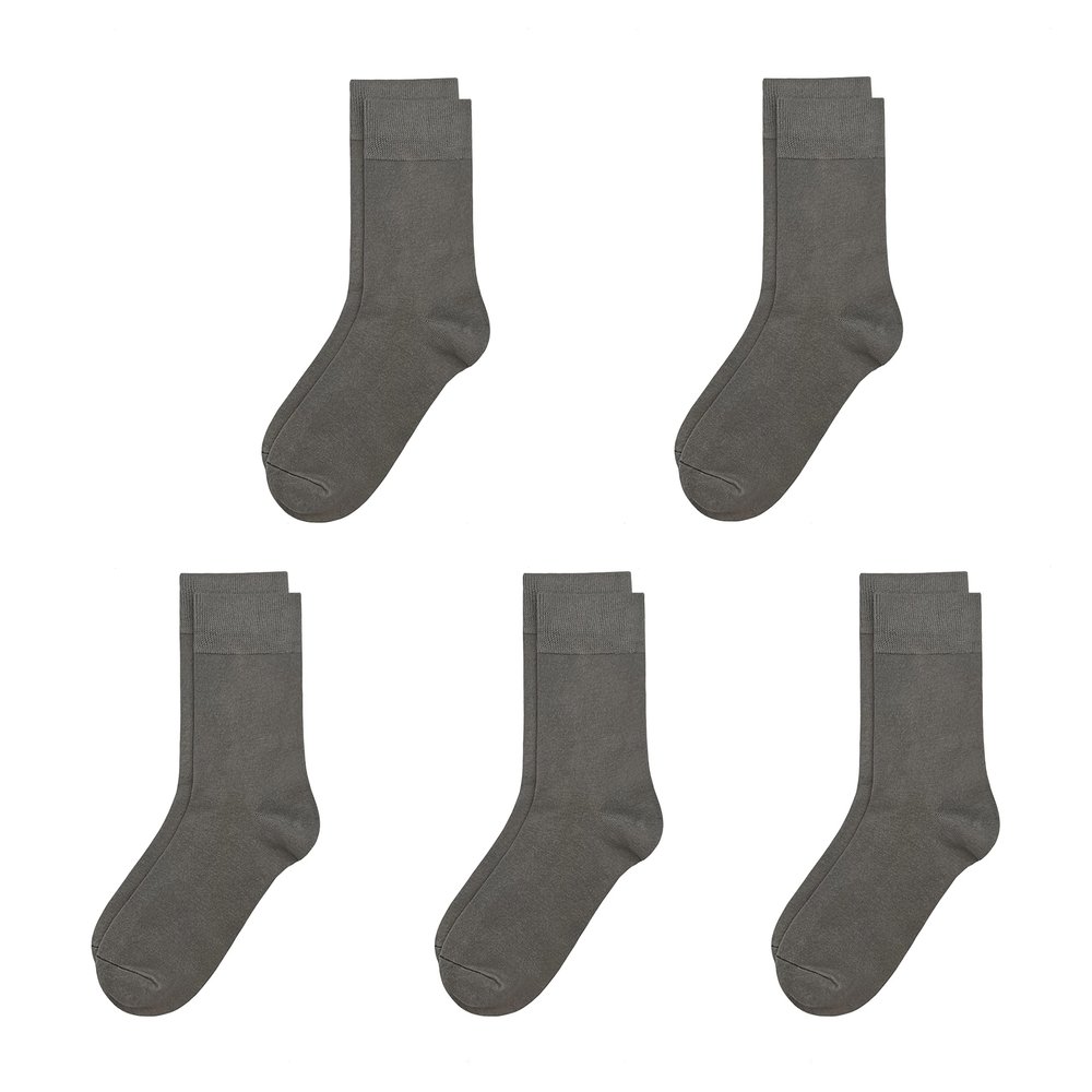 SERISIMPLE Viscose Bamboo Kids Crew Socks School Anti Odor Socks for Boys Girls Uniform Light Weight Flat Seam Socks 5 Pairs (Dark Gray, Large)