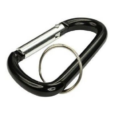 Gadgets Collection 3" Aluminum Carabiner D-Ring Keychain Key Ring Spring Loaded Key Chain Clip Snap Hook (Black, 100)
