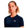 Under Armour Women's HeatGear Compression Short-Sleeve T-Shirt, Midnight Navy (410)/White, Large view 3