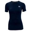 Under Armour Women's HeatGear Compression Short-Sleeve T-Shirt, Midnight Navy (410)/White, Large view 4