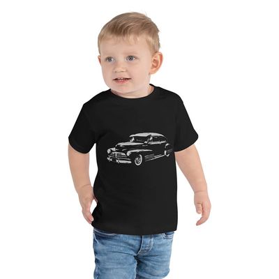 1948 Antique Chevy Fleetline American Classic Car Toddler Short Sleeve Tee Black