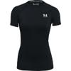 Under Armour Women's HeatGear Compression Short-Sleeve T-Shirt, Black (001)/White, Large view 1