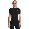 Under Armour Women's HeatGear Compression Short-Sleeve T-Shirt, Black (001)/White, Large view 2