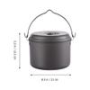 FAVOMOTO Camping Cookware Set 1pc Picnic Pot Aluminum Oxide Cooking Pot Folding Handle Backpacking Gear view 3