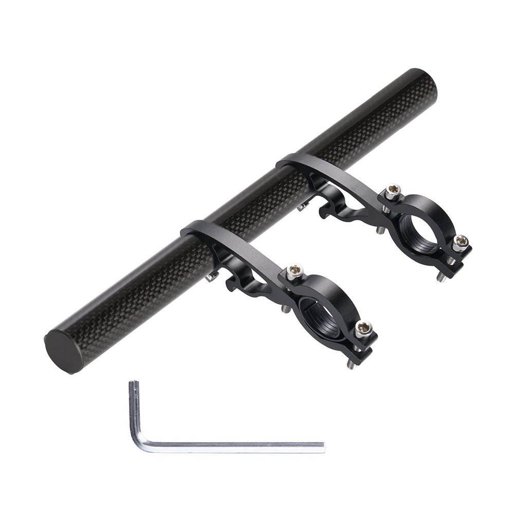 Yizhet Bike Handlebar Extension, Carbon Tube Bicycle Handlebar Extender Multifunction Double Bike Handlebar Bracket Extender for Holding Bicycle Speedometer, GPS, Phone Mount Holder(20cm)