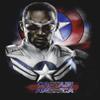 Fifth Sun Marvel Likeness The Falcon and The Winter Soldier Cap Pose Girl's Solid Crew Tee, Black, Medium view 2