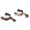EVTSCAN Low Carbon Steel Horse Spurs, Elegant Appearance Hand Sculpture Cowboy Spurs, Cowboy Horse Boot Equestrian Competition view 3