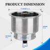 2Pcs Boat Cup Holder, Stainless Steel Blue LED Cup Drink Holders Inserted, 12V Waterproof Yeti Cup Holders for Marine Boat RV Camper Seats view 2
