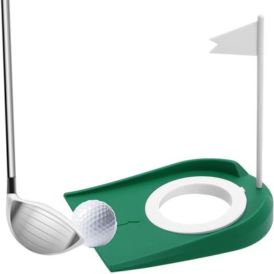 Estink Plastic Putting Cup, Practice Training Aids with Adjustable Hole White Flag Putter Green Regulation Cup