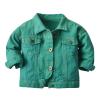 Yiqinyuan Fashion Kids Girls Casual Breaken Denim Jacket Children Boys Trench Coat Toddler Holes Outerwear Cowboy Green 18M view 1