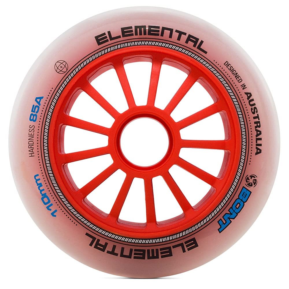 Bont Skates - 85A Elemental Inline Speed Skate Wheels - All Rounder Indoor Outdoor - 110mm -Set of 8 (110mm (Set of 8))