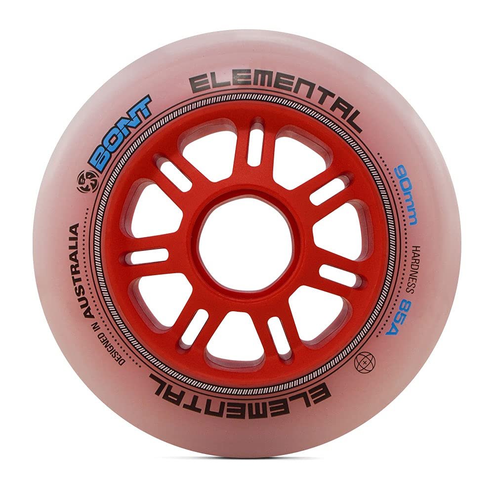 Bont Skates - 85A Elemental Inline Speed Skate Wheels - All Rounder Indoor Outdoor - 90mm - Set of 8 (90mm (Set of 8))