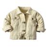 Yiqinyuan Fashion Kids Girls Casual Breaken Denim Jacket Children Boys Trench Coat Toddler Holes Outerwear Cowboy Beige 3M view 1
