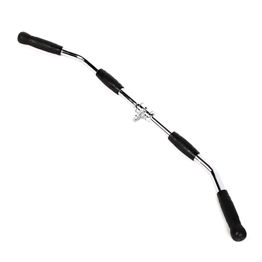 WQSQ LAT Pulldown Bar Attachment for Home Gym, Cable Machine Attachment Rotating for Fitness, Straight Bar with Rubber Handgrips Easy to Grip Non Slip