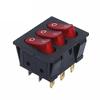 10pcs On-Off KCD3 9Pin Red 15A 250V 20A 125V AC Light Boat Car Rocker Switch KCD3-303 KCD3 Triple Light Switch Button view 1
