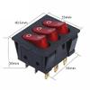 10pcs On-Off KCD3 9Pin Red 15A 250V 20A 125V AC Light Boat Car Rocker Switch KCD3-303 KCD3 Triple Light Switch Button view 4