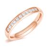 Monkton 3.5mm Women Half Eternity Bands Cubic Zirconia Promise Ring Stainless Steel Wedding Band Size 3-12.5, Rose Gold-Plated, Size 10