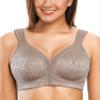 ZeroBound Women's Minimizer Bras Comfort Cushion Strap Wirefree Full Coverage Large Bust Non-Padded Bra(Toffee,38D) view 1