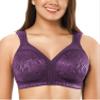 ZeroBound Women's Minimizer Bras Comfort Cushion Strap Wirefree Full Coverage Large Bust Non-Padded Bra(Purple,42H) view 1