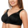 ZeroBound Women's Minimizer Bras Comfort Cushion Strap Wirefree Full Coverage Large Bust Non-Padded Bra(Black,36G) view 2