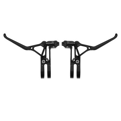 Kuuleyn 1 Pair Bicycle Brake Lever,Mountain Bike Brake Handlebar Bicycle Aluminium Alloy Braking Lever Handle Adjustable(All Black)